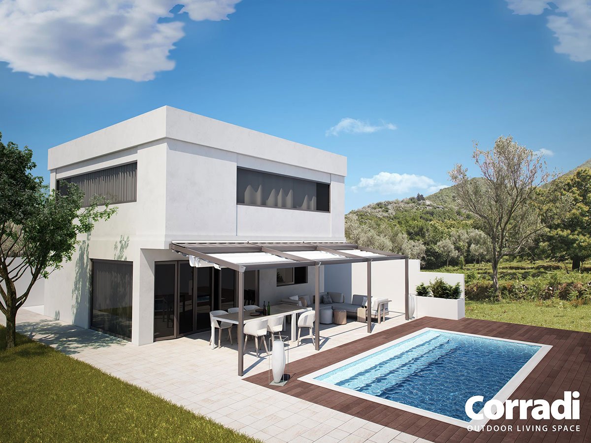 Pergotenda para vivienda y terraza